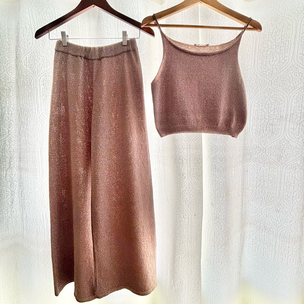 Paloma Wool Ant Lurex Knit Pant and Top Set